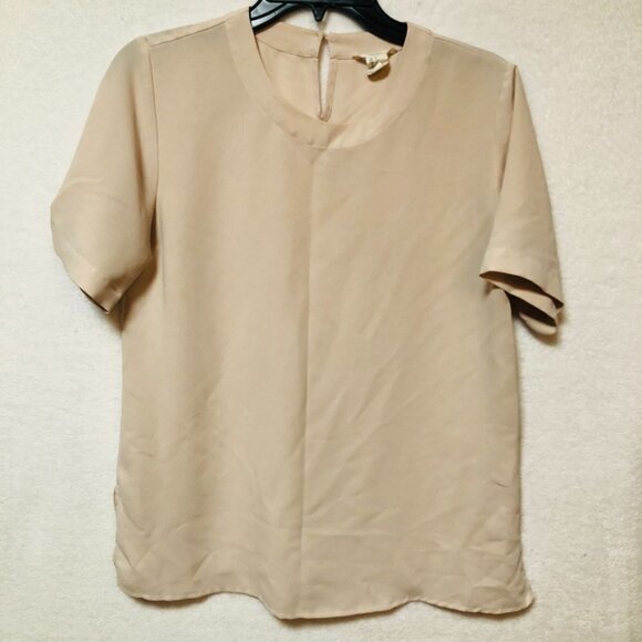 Forever 21 Nude Sheer Short Sleeve Blouse - Picture 1 of 5